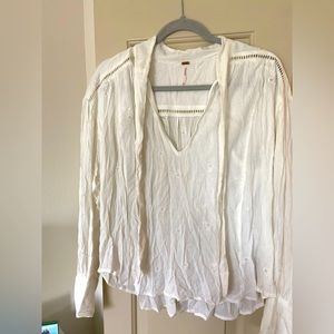 Free People White Blouse Size S